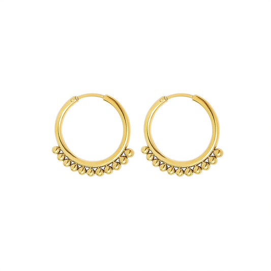 Trendy Titanium Steel Ring Stud Earrings - Autumn/Winter Collection