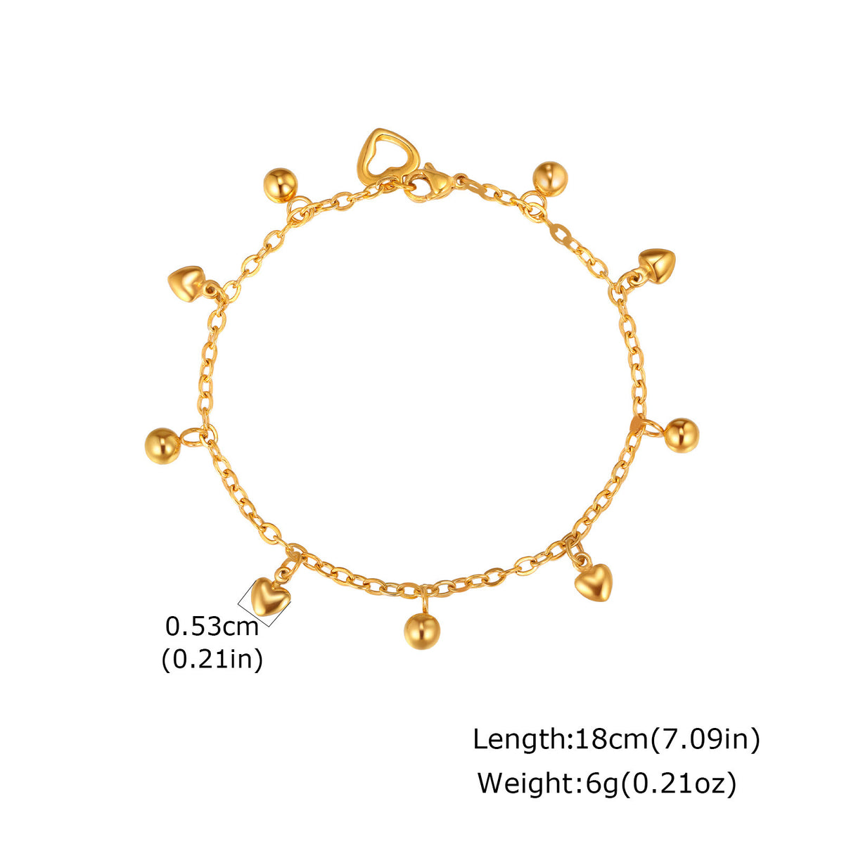 Heart Stainless Steel Anklet