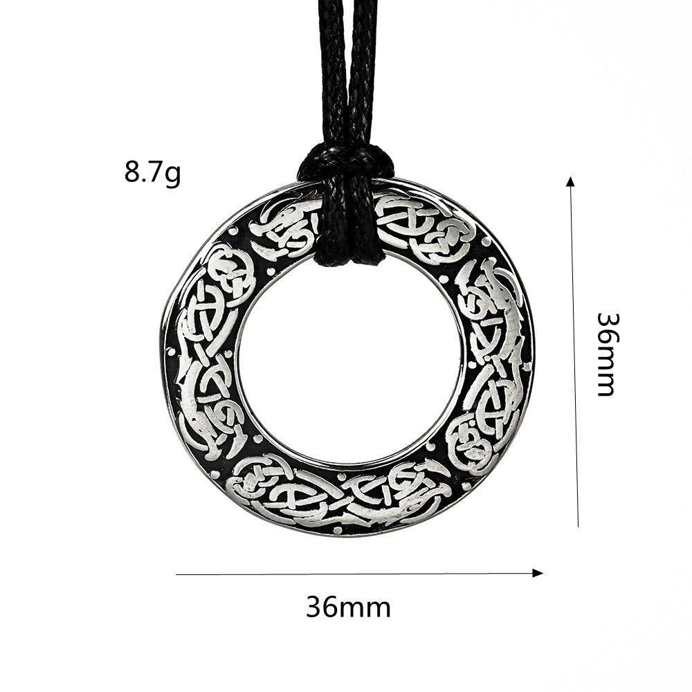 Planderful Norse Legacy Titanium Steel Viking Wolf Pendant Necklace For Men Retro Totem Light Luxury