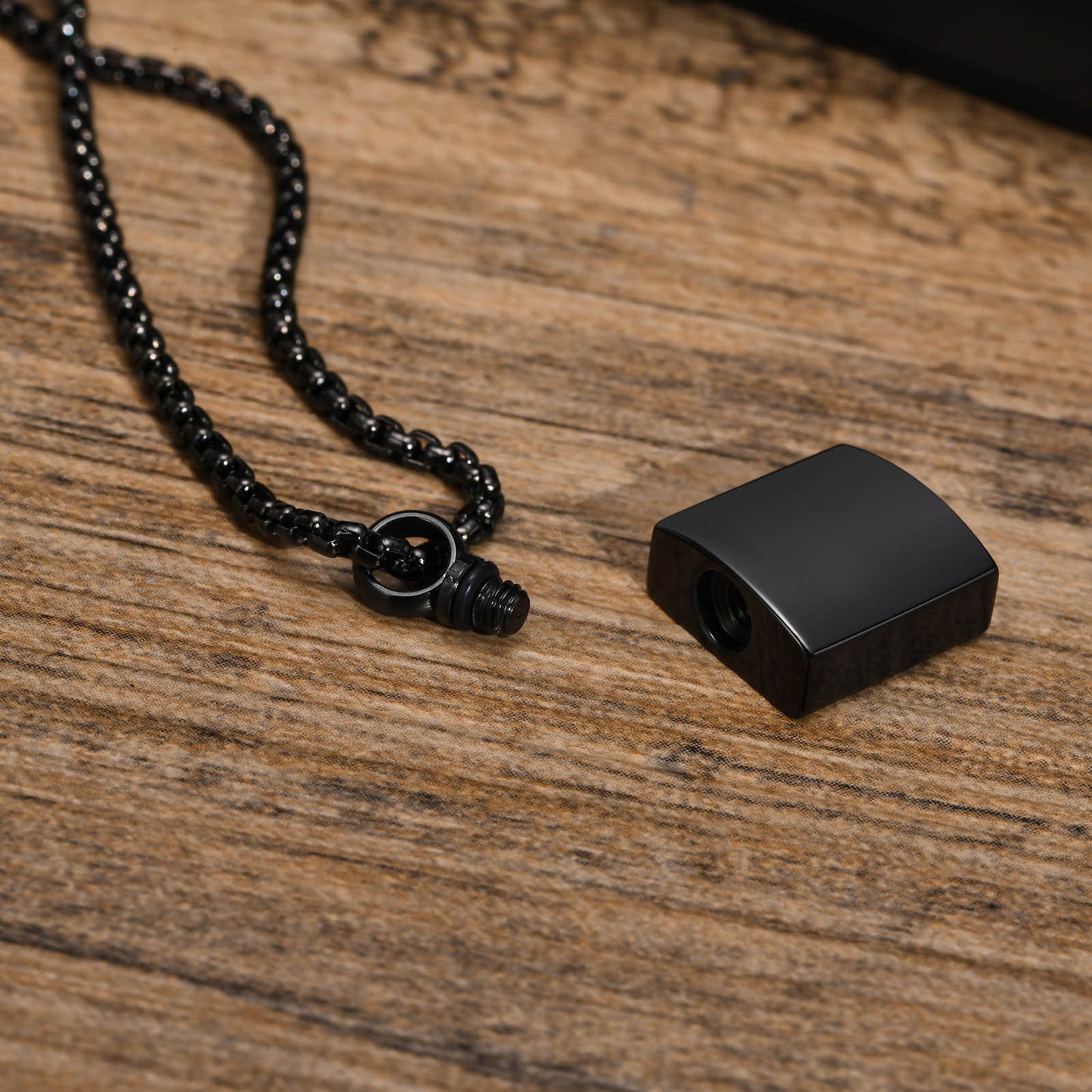 Stainless Steel Simple Small Square Surface Light Pendant for Men