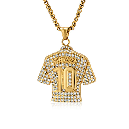 Cross-Border European and American Football World Cup No. 7 and No. 10 Jersey Necklace for Men