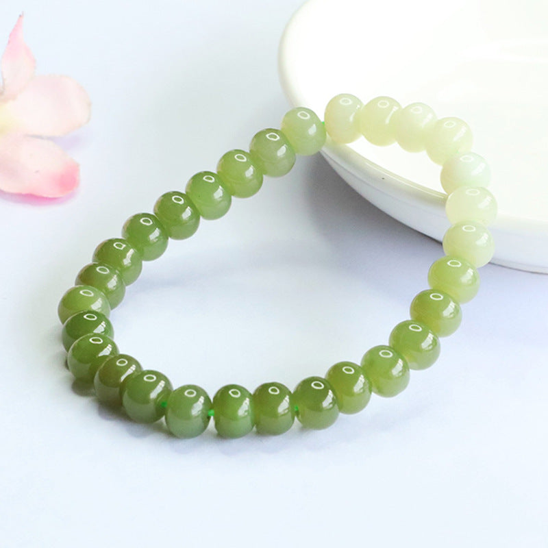 Gradient Hetian Jade Abacus Bead Bracelet