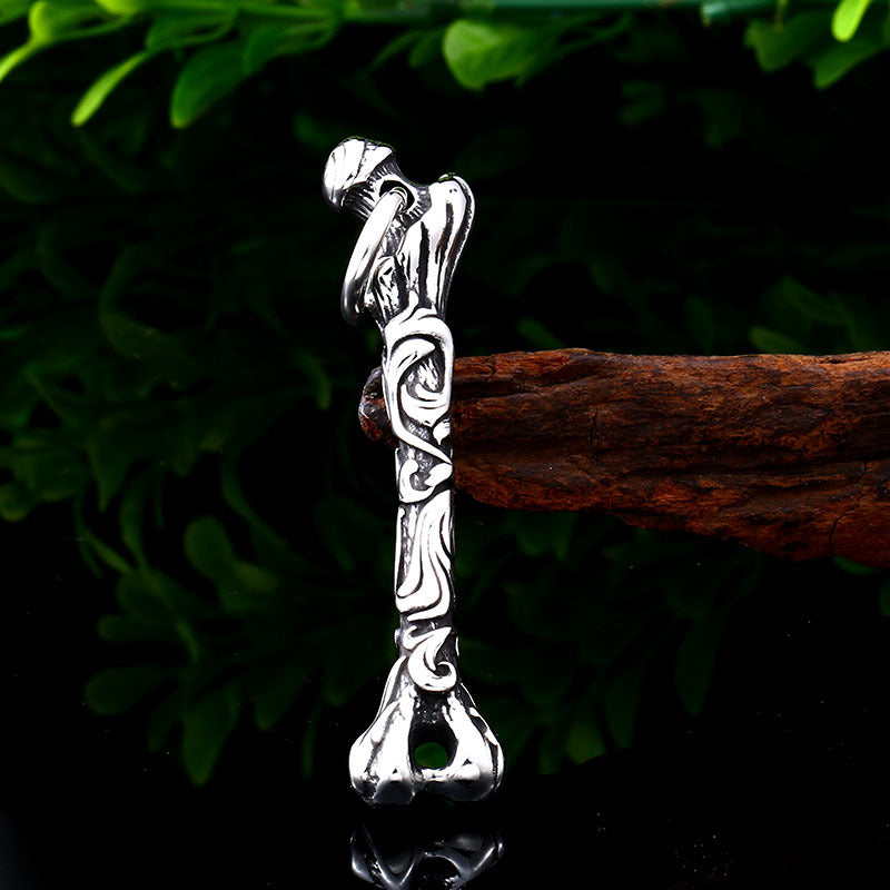 Titanium Steel Skull Pendant for Men - Retro Design by Planderful