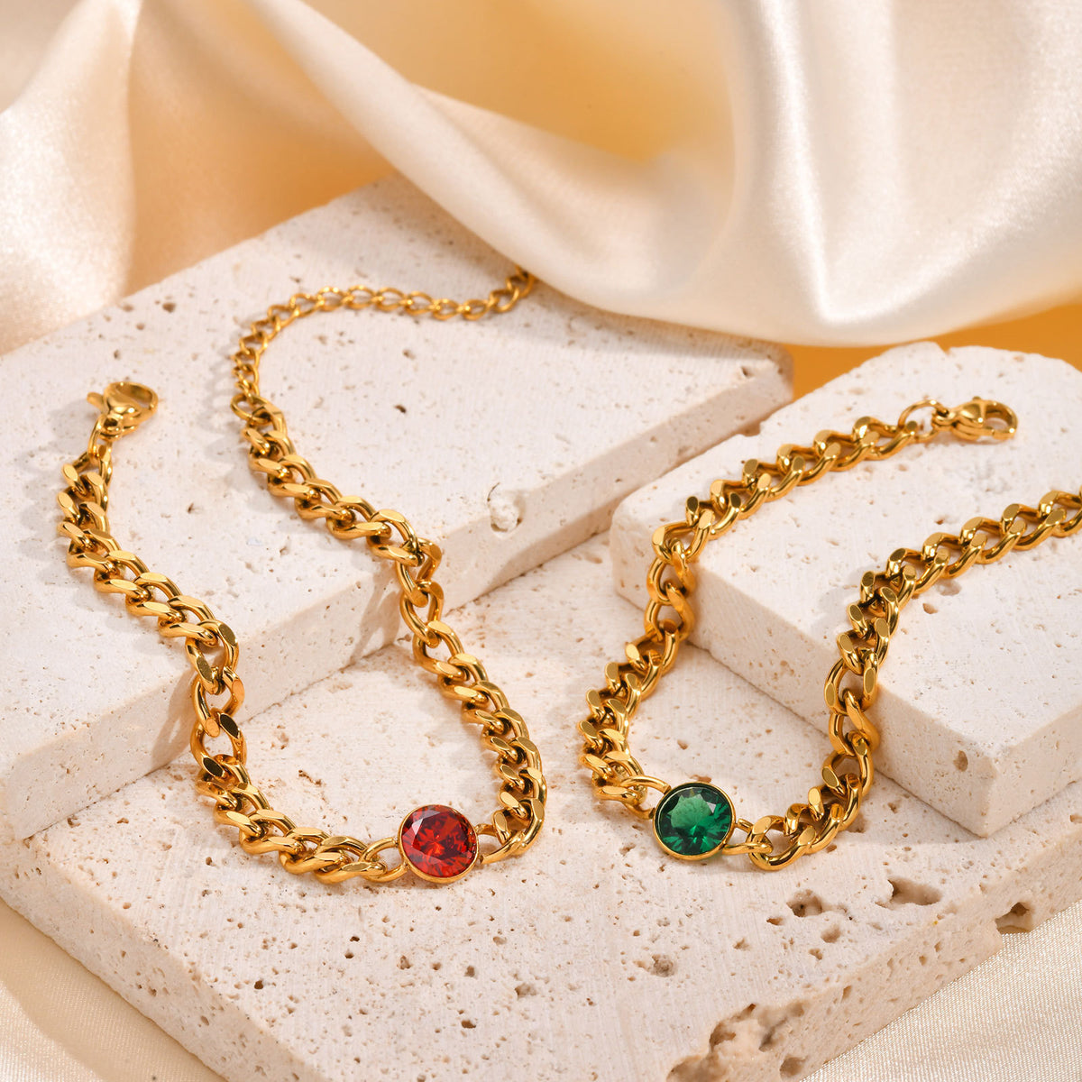 Zircon Cuban Chain Stainless Steel Bracelet