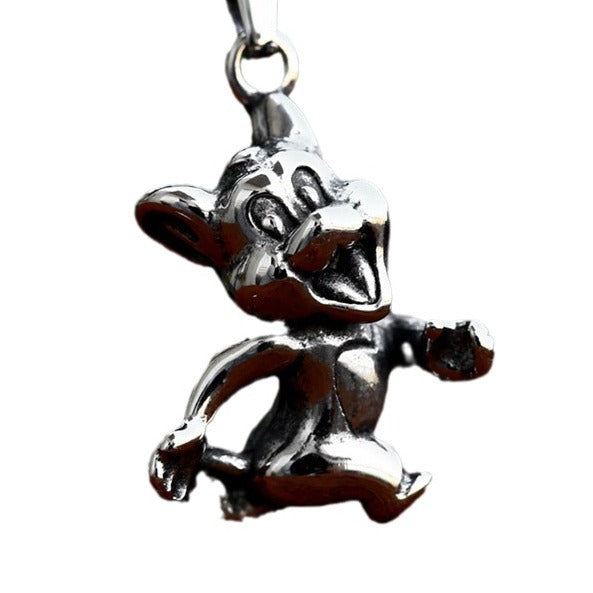 Retro Titanium Steel Mouse Pendant for Men - Wholesale Stainless Steel Casting Animal Jewelry from Planderful's Everyday Genie Collection