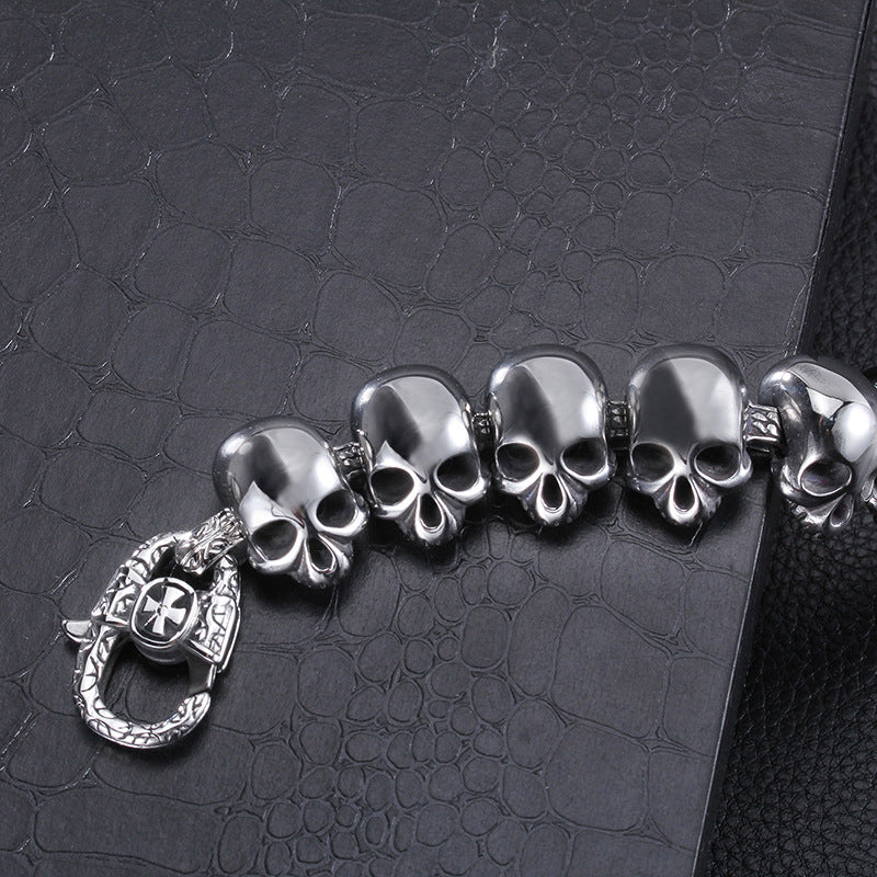 Planderful Titanium Steel Skull Bracelet For Men Trendy
