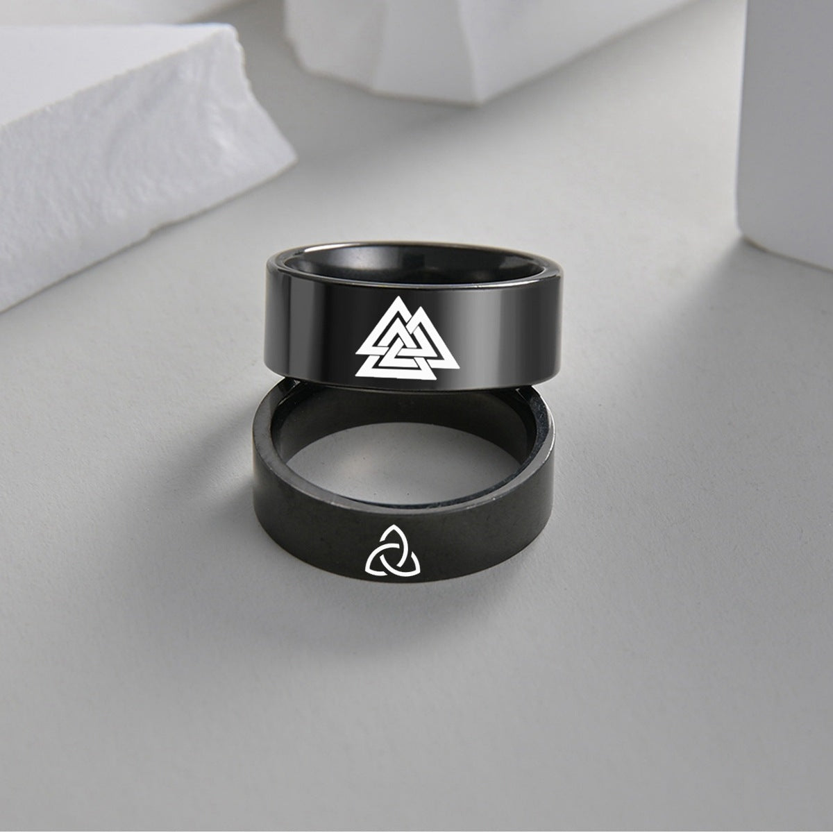 Planderful Collection Everyday Genie Stainless Steel Ring Celtic Knot Viking Rune Ring For Men Unisex Protection