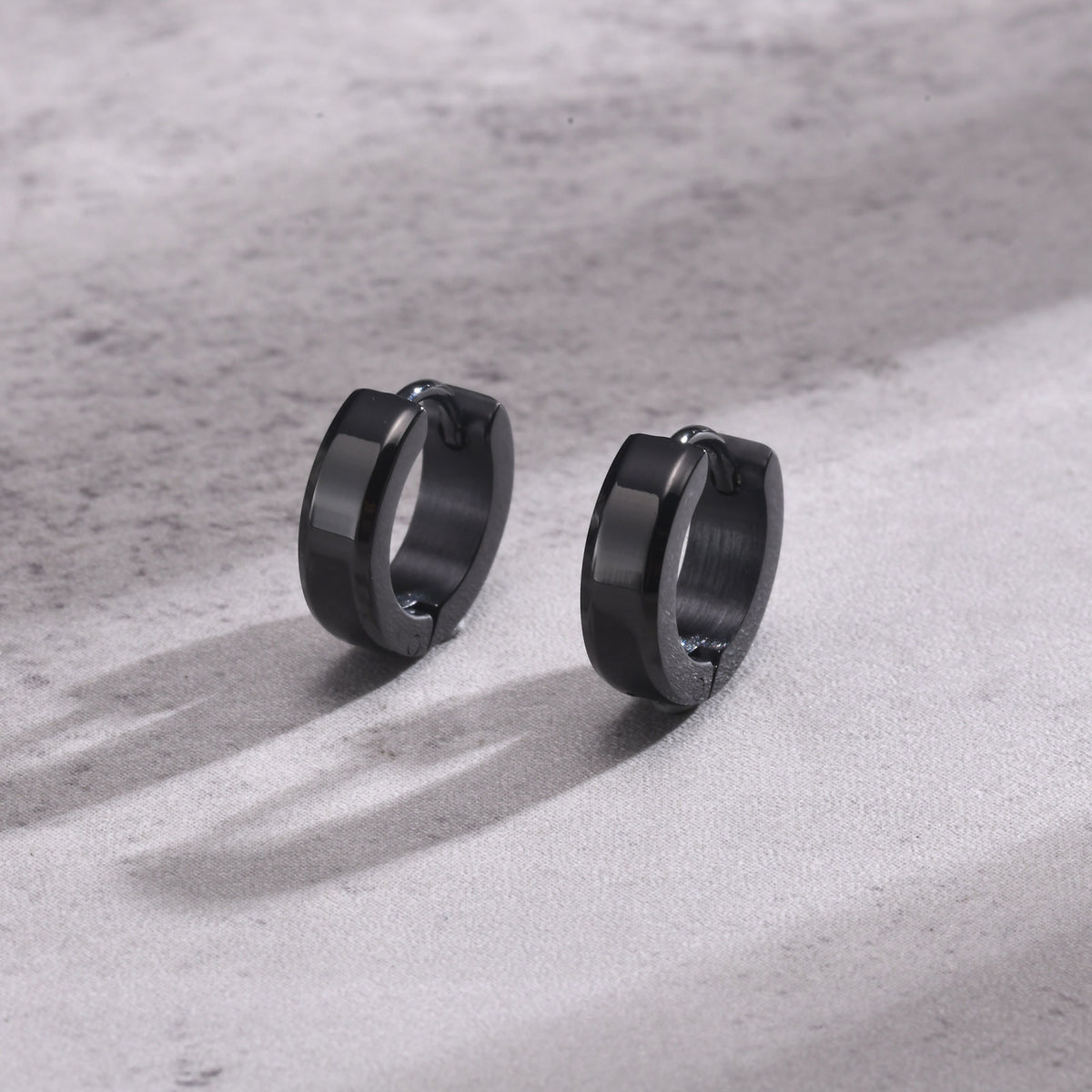 Stainless Steel Huggie Hoop Earrings — Single