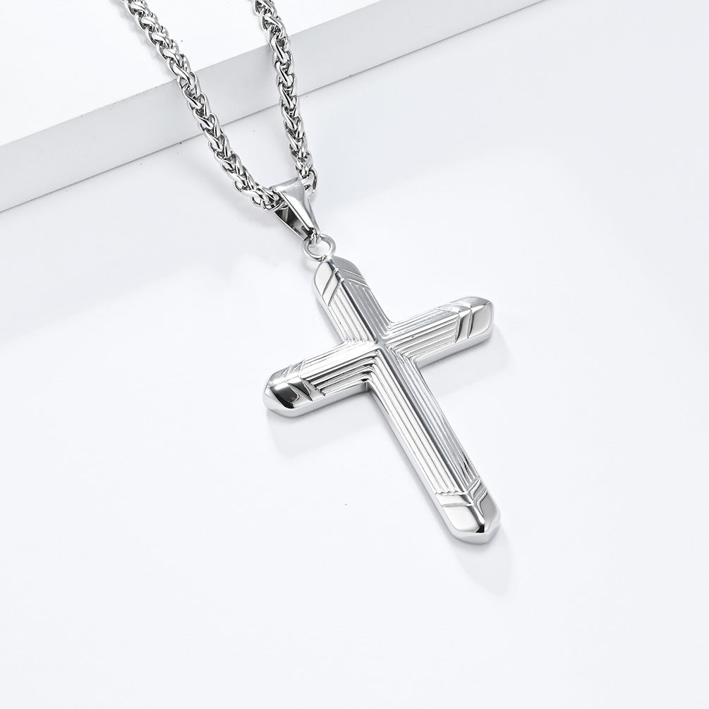 Cold Wind Simple Genderless Cross Necklace Fashionable Wear