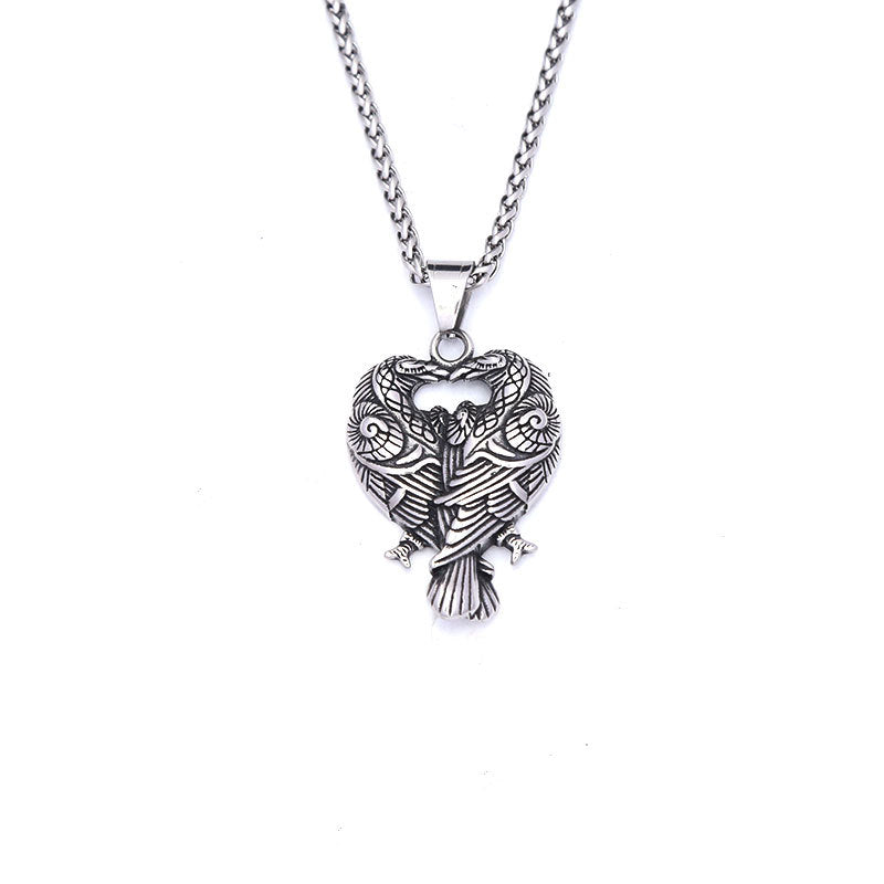 AliExpress Explosive Stainless Steel Crow Pendant Necklace
