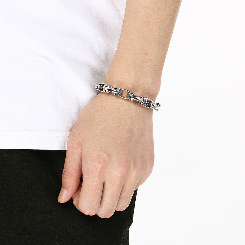 Back Chain Bracelet – Hip Hop 10mm Oval Emperor Chain Stainless Steel Men's Bracelet