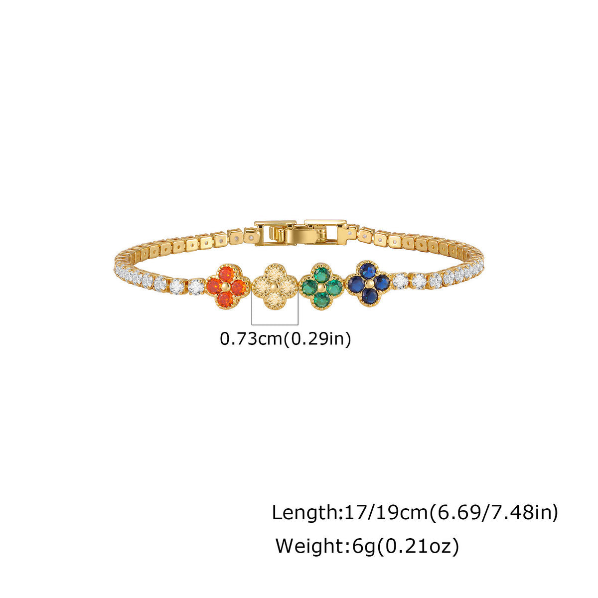 Devil's Eye Flower Zircon Copper Bracelet