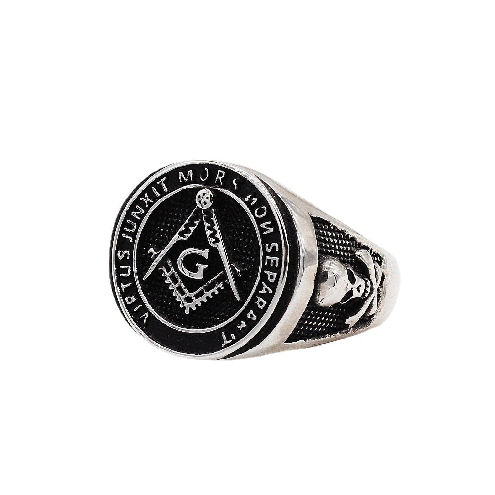 Planderful Masonic Triangle Titanium Steel Ring Unisex Fashion Statement For Men Women