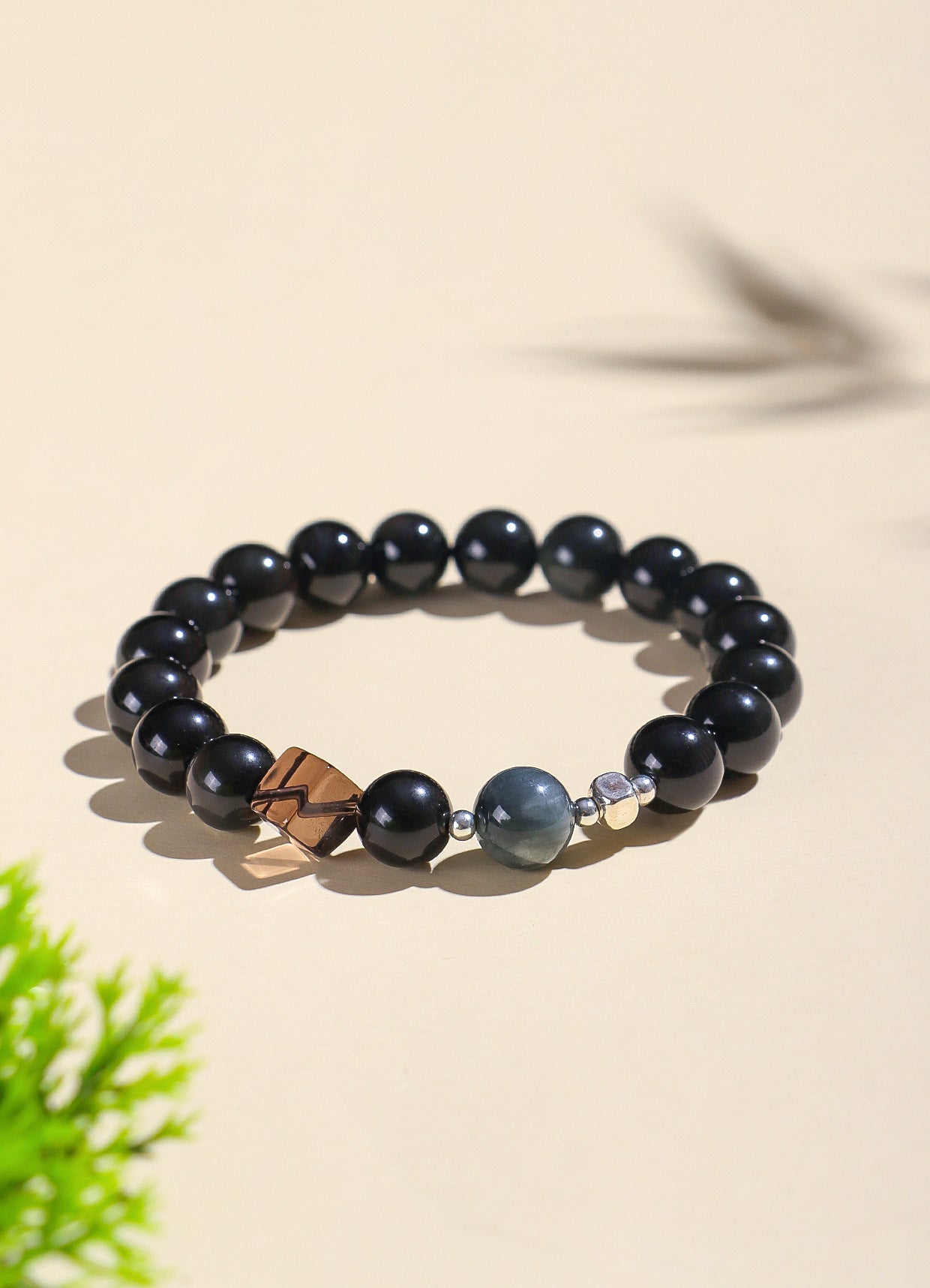 Planderful Fortune's Favor Bracelet – Elegant Obsidian Design for Couples