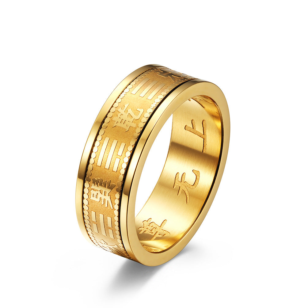 Rotating Bagua Stress-Relief Stainless Steel Ring