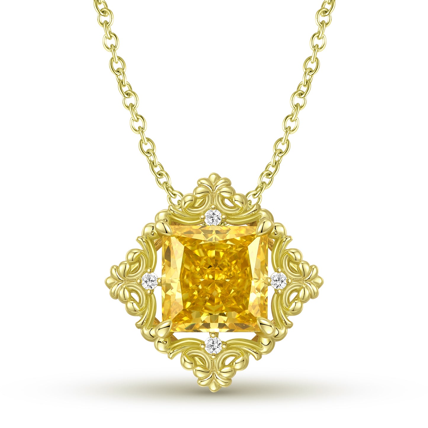 Planderful Everyday Genie Necklace – Elegant Retro Rhombus Pattern in S925 Silver