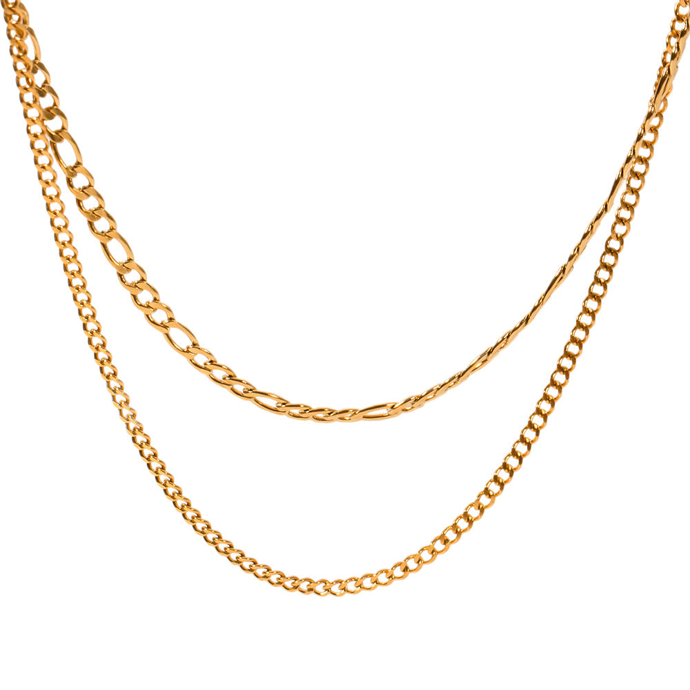 Planderful Jewelry Gold Layered Necklace Double Layer Chain For Women High End Style