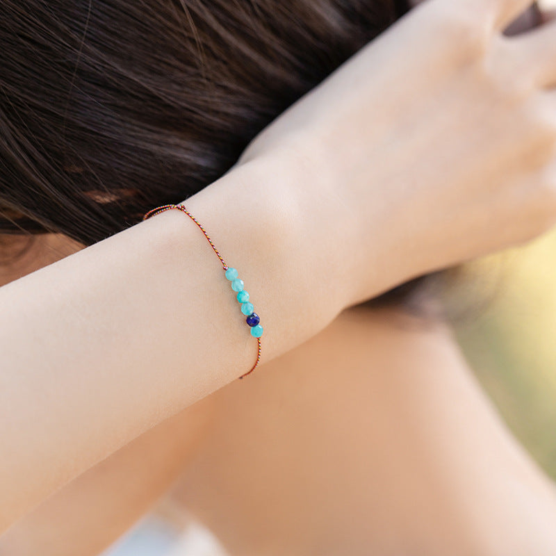 Shimmering Sunstone Crystal Bracelet with Sterling Silver Beads