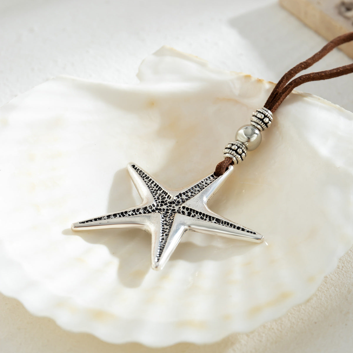 Holiday Ocean Starfish and Conch Necklace for Women with a Breeze