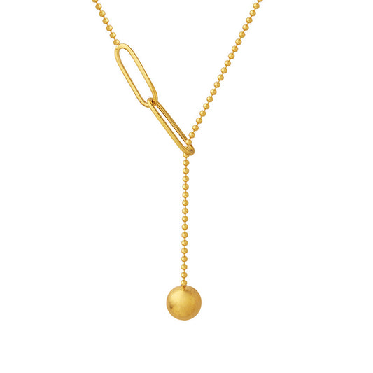 Chic and Minimalist Titanium Steel Necklace with Adjustable Collar Chain