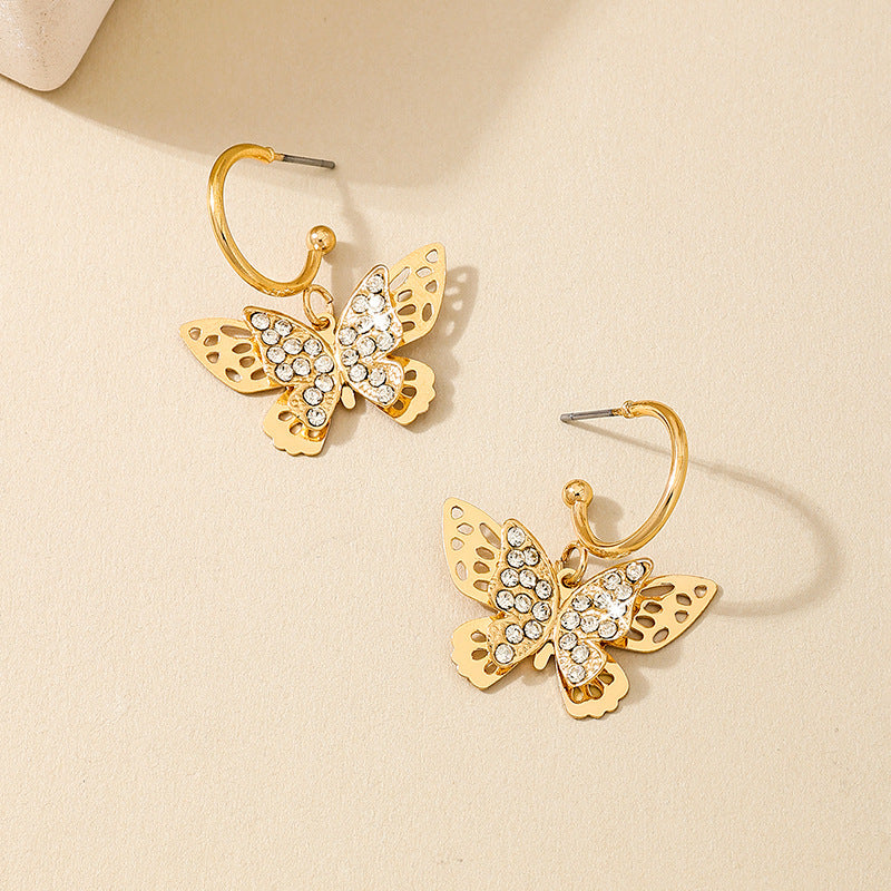 Planderful Vienna Verve Earrings – Elegant Golden Butterfly Design
