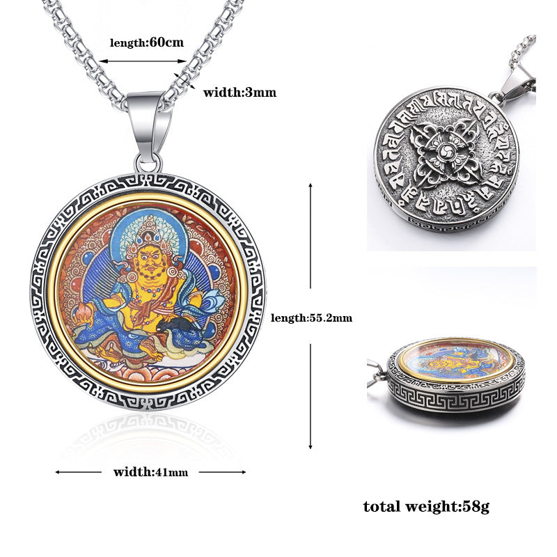 Steel Necklace - Elegant Tibetan Amulet