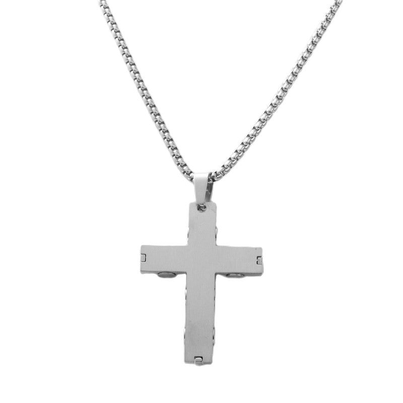 Titanium Steel Retro Cross Pendant Necklace for Men - Trendy Personalized Jewelry