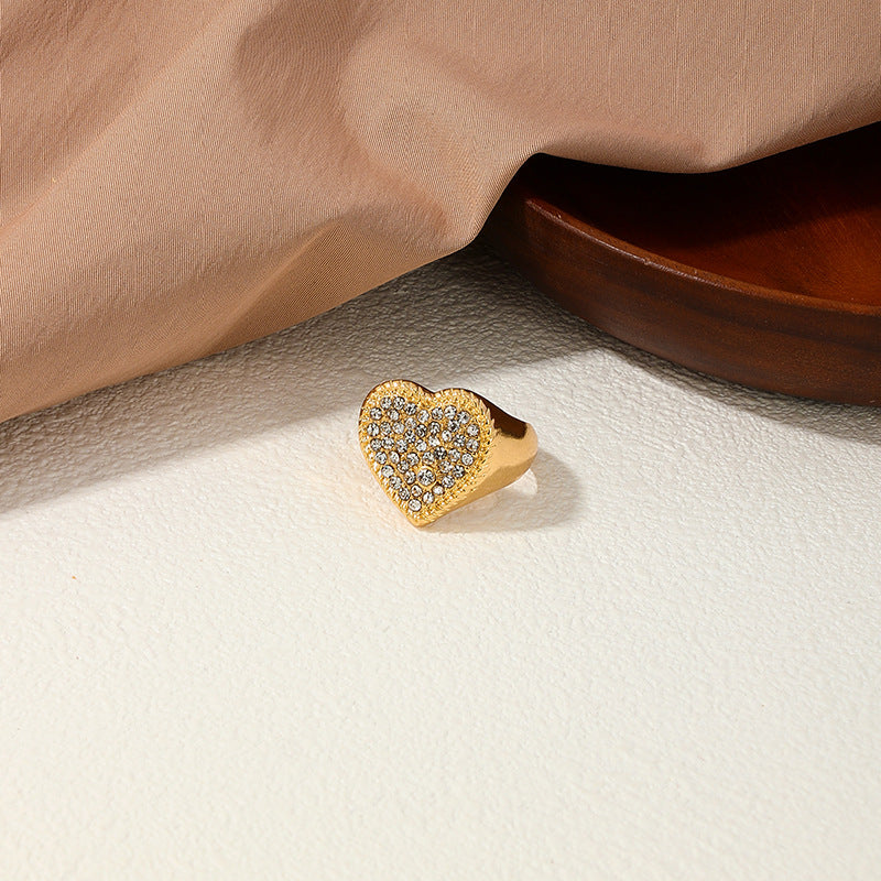 Heartfelt Elegance: Premium Metal Love Ring for Women - Vienna Verve Collection