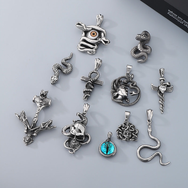 Planderful Snake Pendant Personalized Men Retro Punk Style