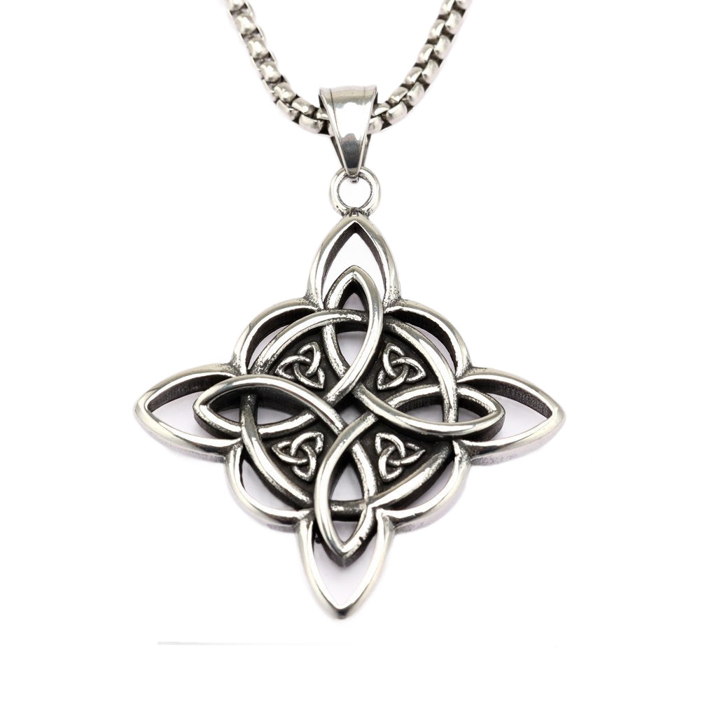 Vintage Celtic Stainless Steel Men's Pendant Necklace