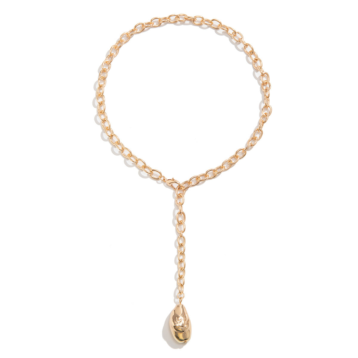 Irregular Gold Pea Pendant Necklace