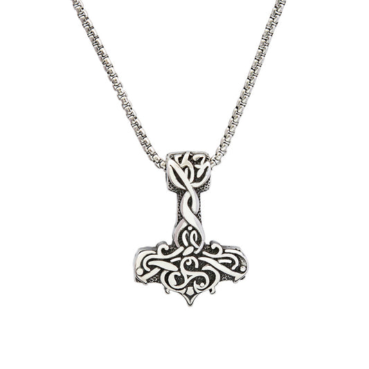European and American Personalized Fashion Jewelry Thor's Hammer Pendant Necklace