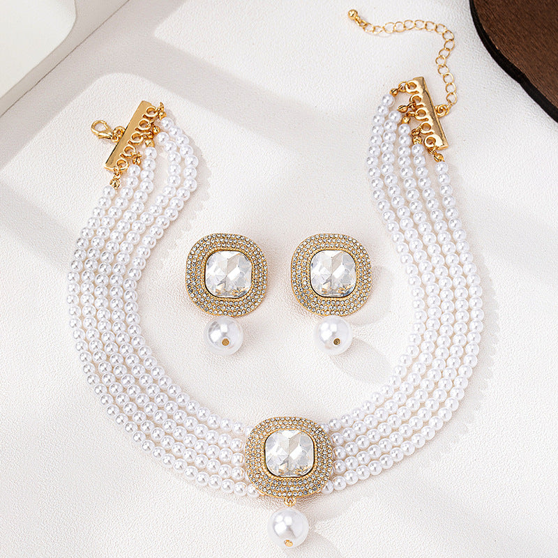Planderful Vienna Verve Retro Pearl Jewelry Set for Women
