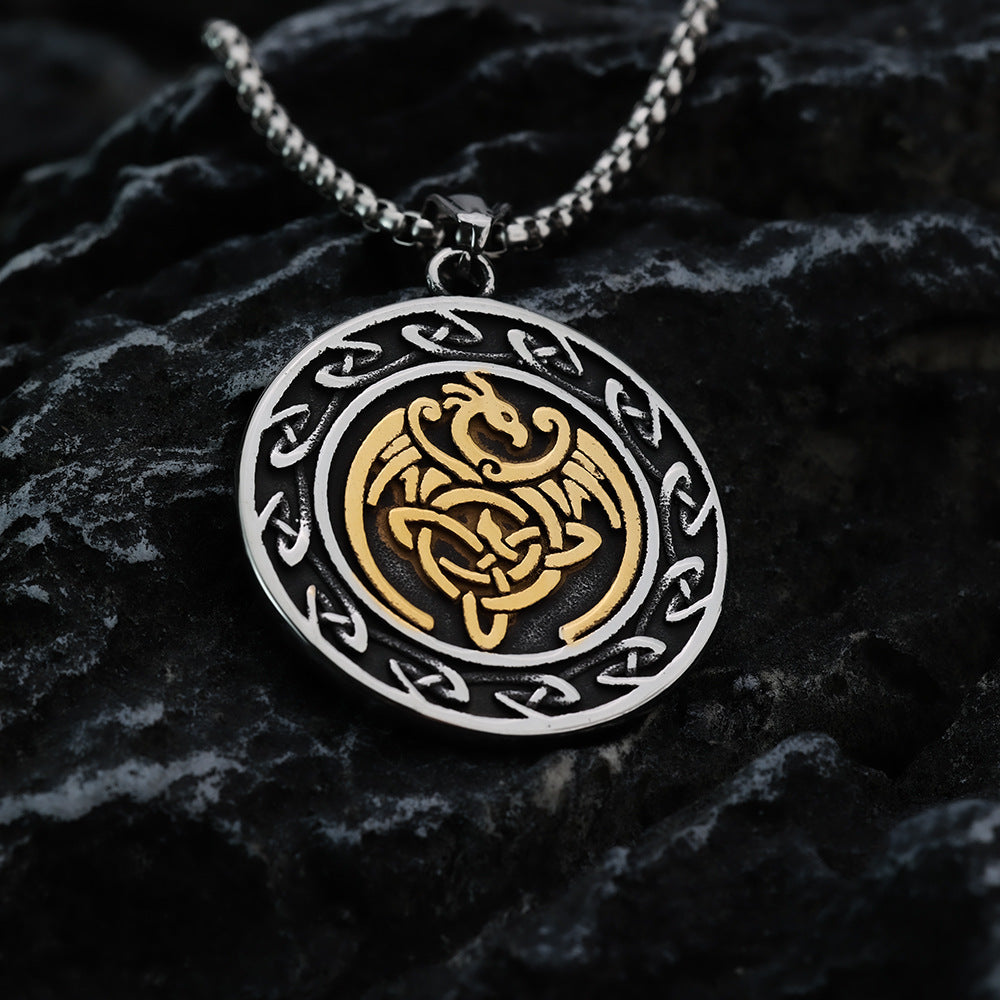Vintage Stainless Steel Men's Pendant Necklace