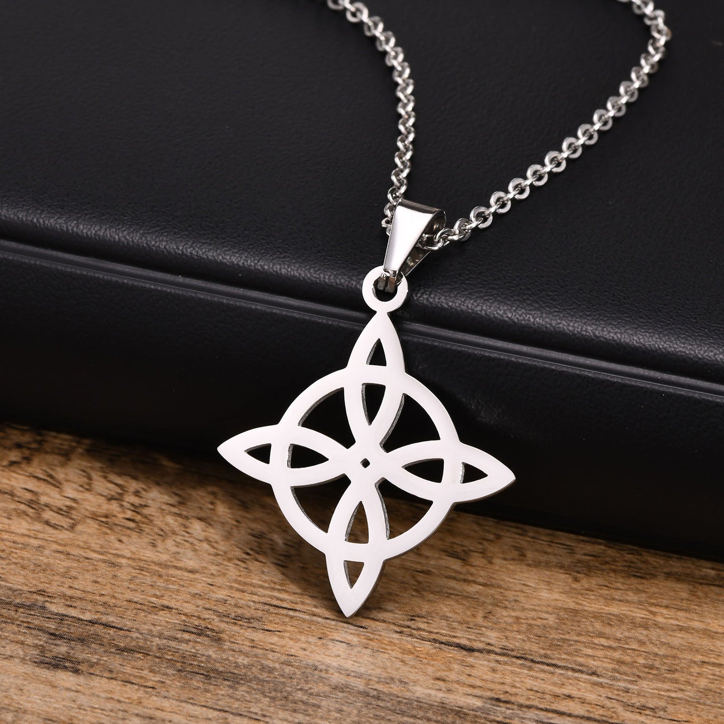 Stainless Steel Celtic Knot Pendant Black Men for Men