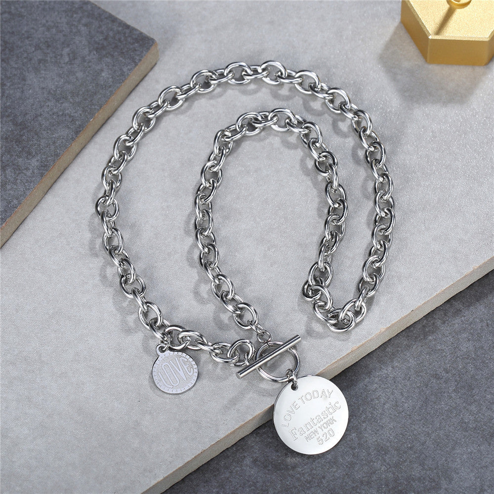 Planderful Titanium Steel Necklace Personalized For Women And Men Unisex Short Clavicle Chain