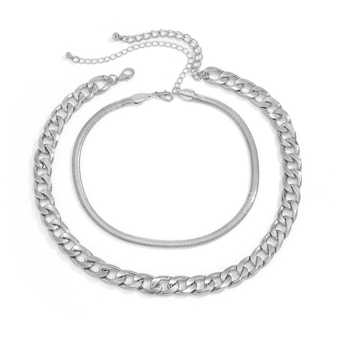Planderful Vienna Verve Punk Metal Texture Snake Bone Chain Necklace For Women Statement