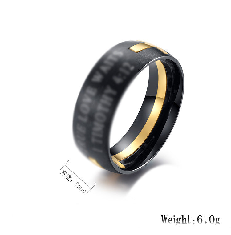 Planderful 2 In 1 Titanium Steel Cross Ring Matte Brushed For Men Everyday Genie Jewelry