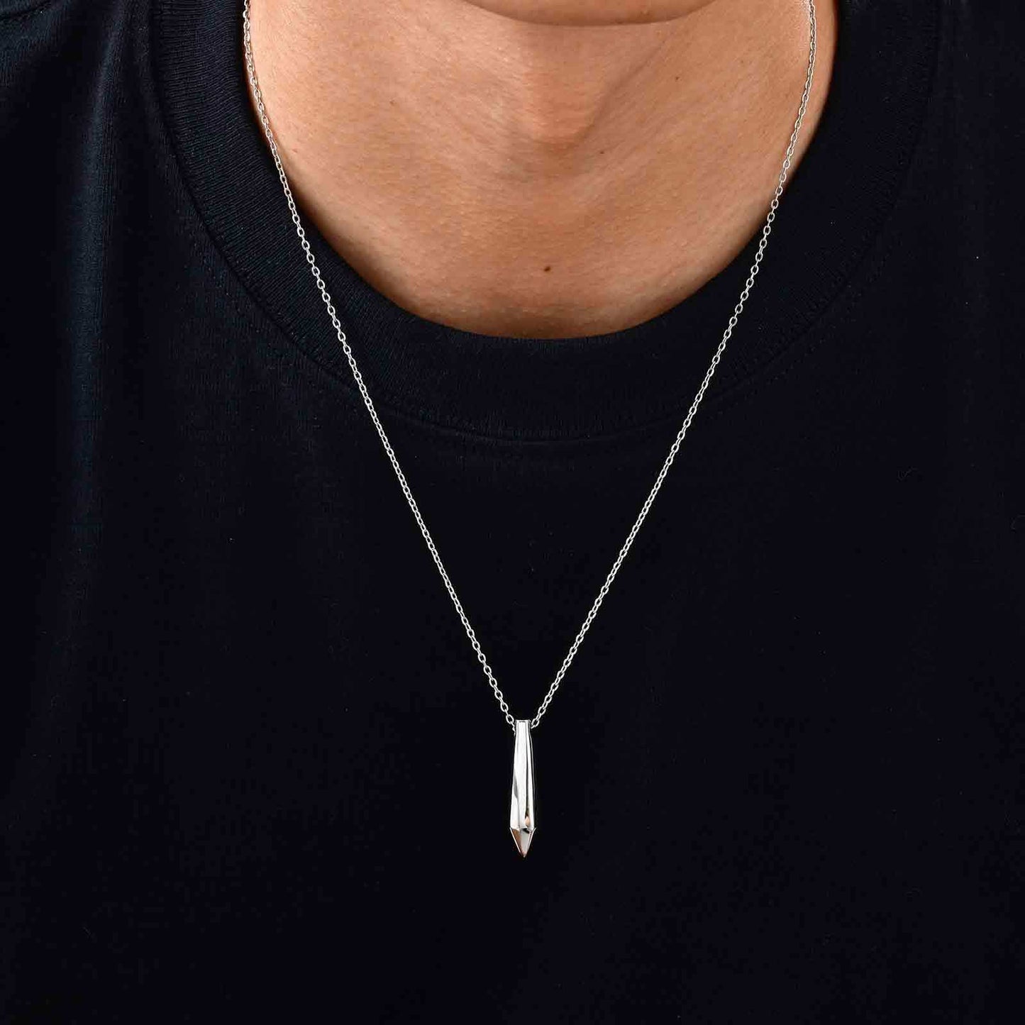 Planderful Mens Stainless Steel Droplet Necklace Trend