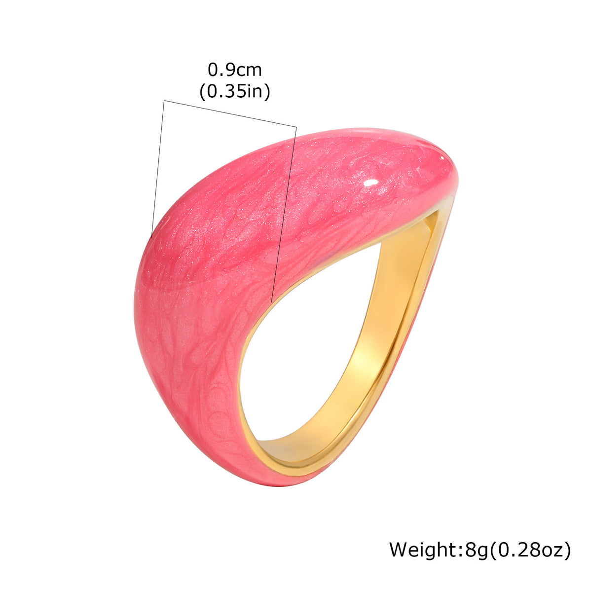 Stainless Steel Summer Ocean Wind Drip Oil Ring Irregular Design Curved Drip Light Blue