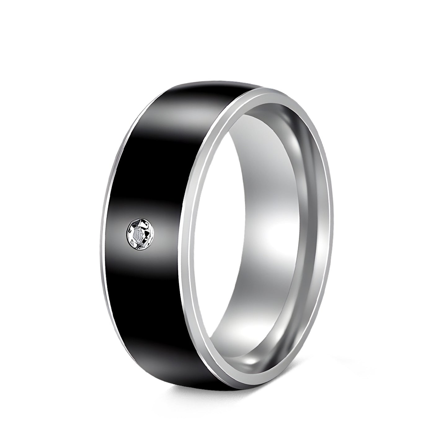 Planderful Everyday Genie Stainless Steel Zircon Ring For Men And Women 8mm Multicolor Does Not Fade