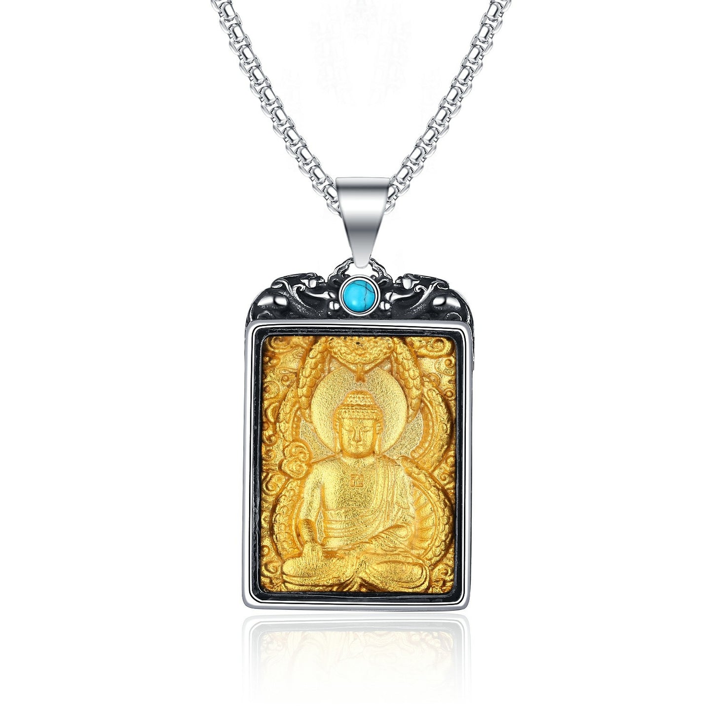 Stainless Steel Necklace - Elegant Zodiac Buddha Pendant