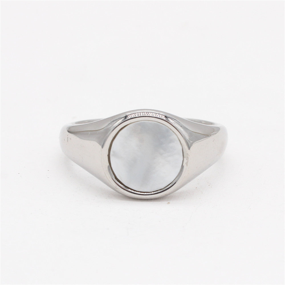 Planderful Everyday Genie Unisex Steel Ring Minimalist Design Durable Shield Sizes 7 To 12