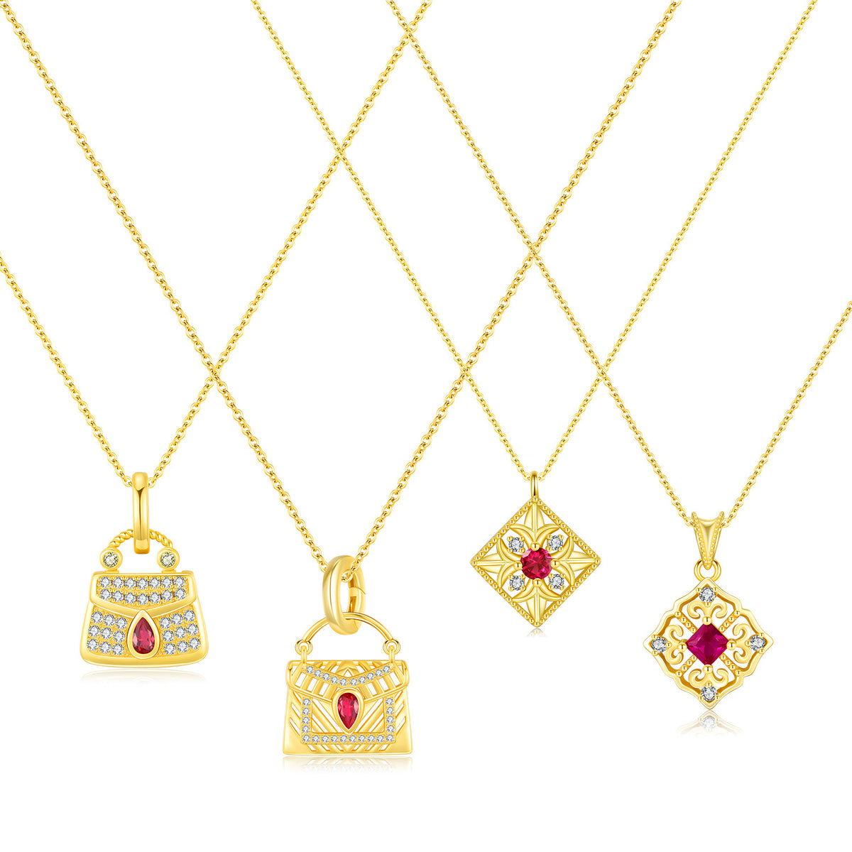 925 Sterling Silver Vintage Bag Pendant Necklace