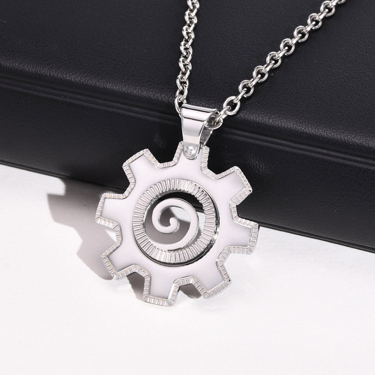 Men's Necklace Stainless Steel All-Light Gear Pendant