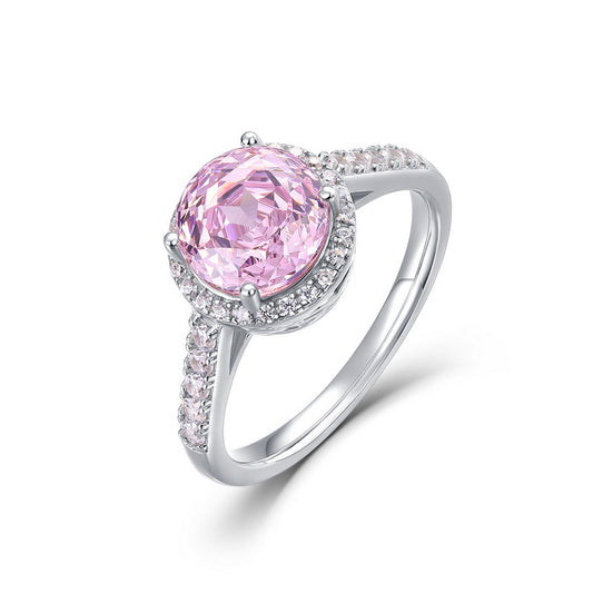 S925 Sterling Silver Gold-Plated Zircon Rose Ring