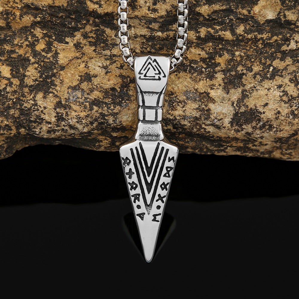 Stainless Steel Personalized Retro Arrow Necklace for Men