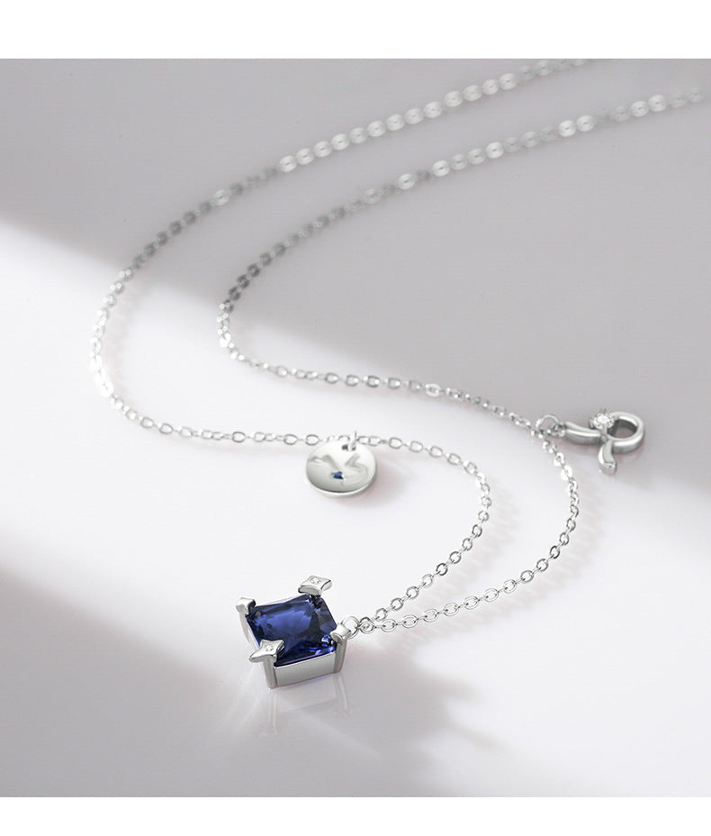 Taurus Zodiac Sterling Silver Necklace with Zircon Gems