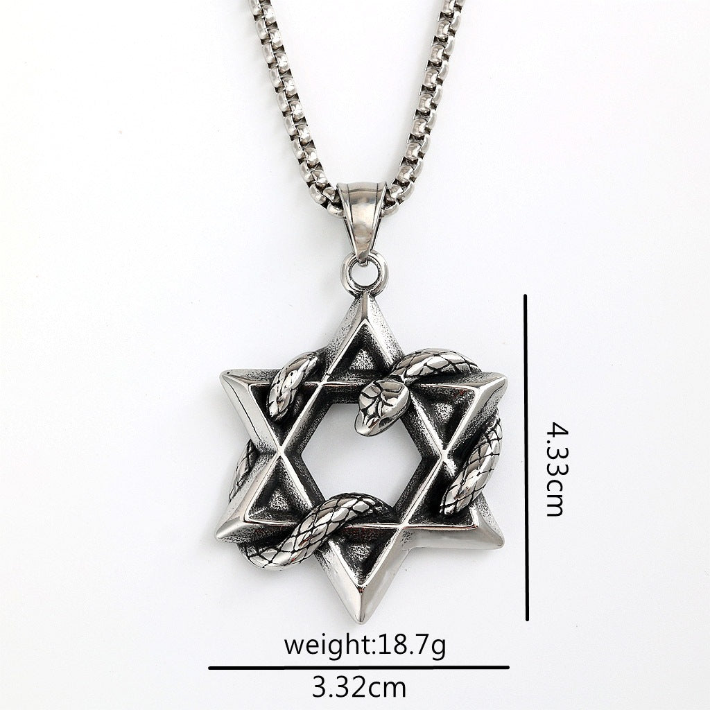 Vintage Snake Stainless Steel Men's Pendant Necklace
