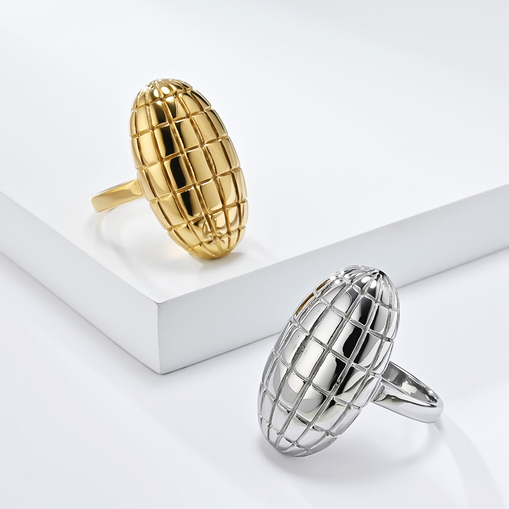 Planderful Titanium Steel Ring For Women High-End Light Luxury Fashion Ring Niche Design Elegant Everyday Jewelry